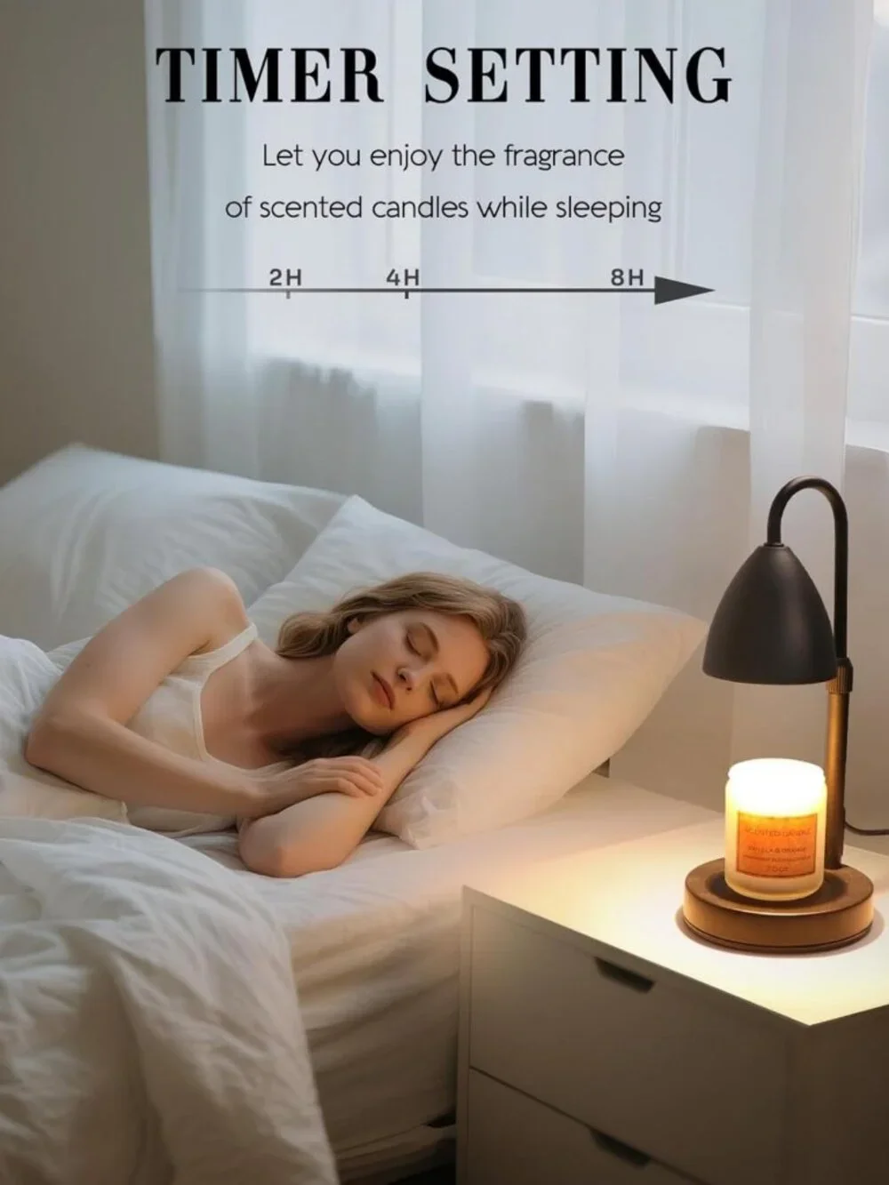 Dimmable Candle Warmer Lamp with Timer, Adjustable Wax Melter for Home Decor